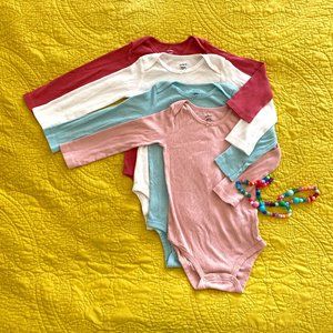 4 Pointelle Carter's Long Sleeve Onesies - 24 MTHS